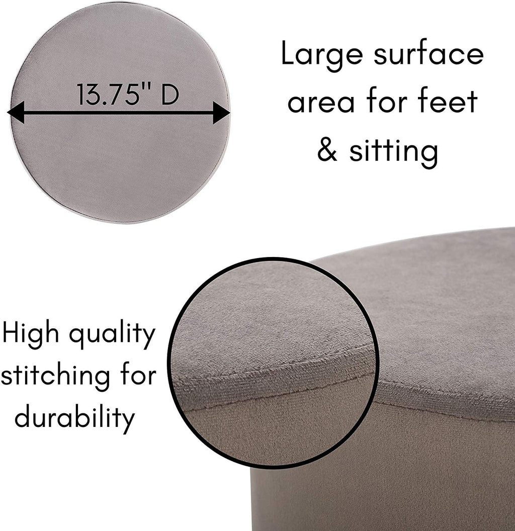 Round Velvet Ottoman Foot Stool U934550
