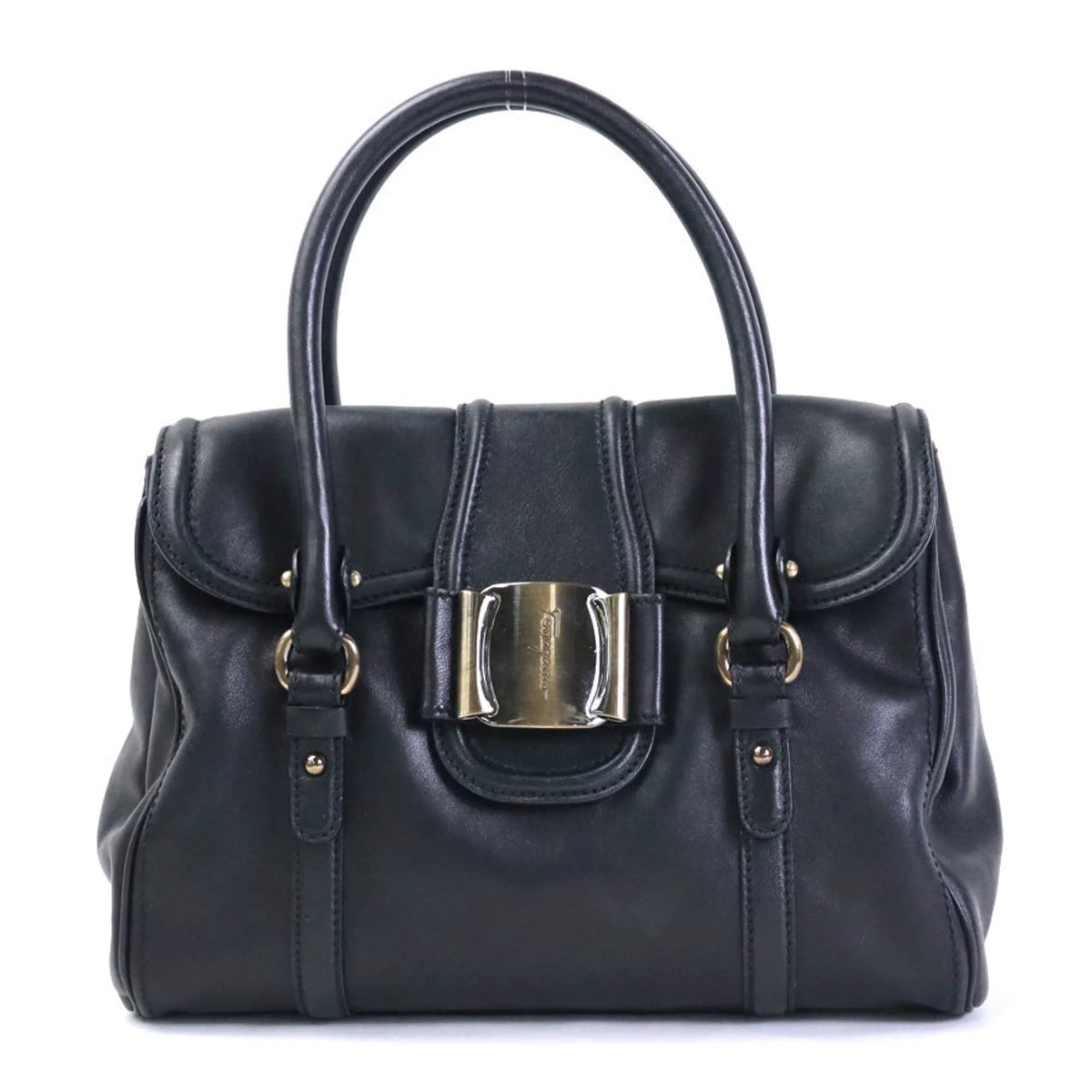 Pre-Owned Black Leather Handbag R912656