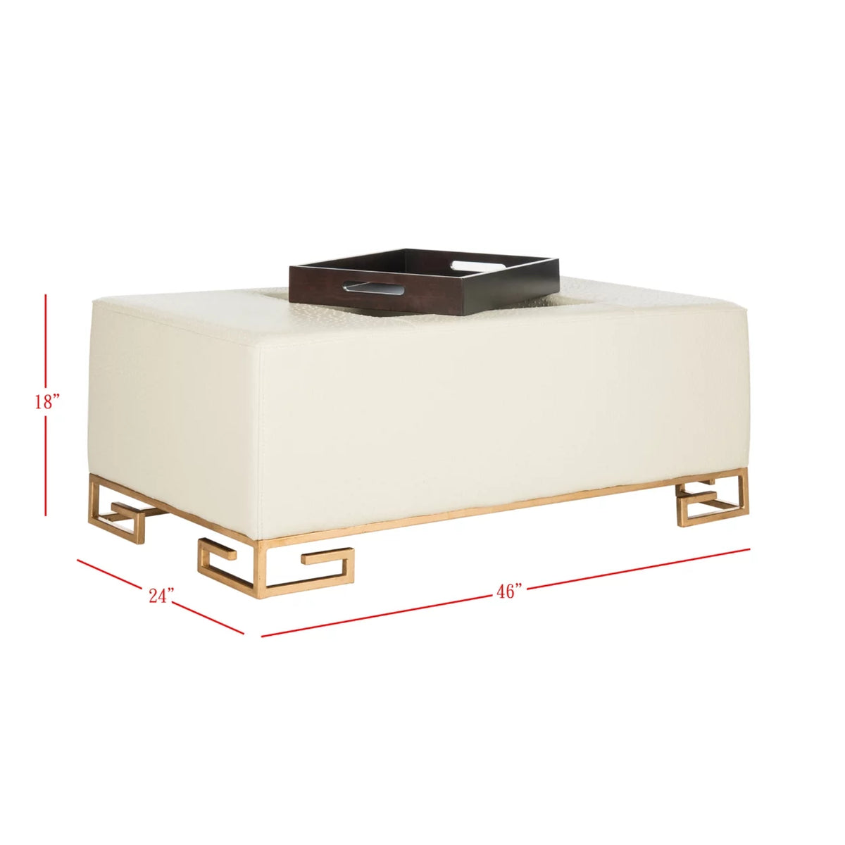 Faux Ostrich Tray Ottoman U904444