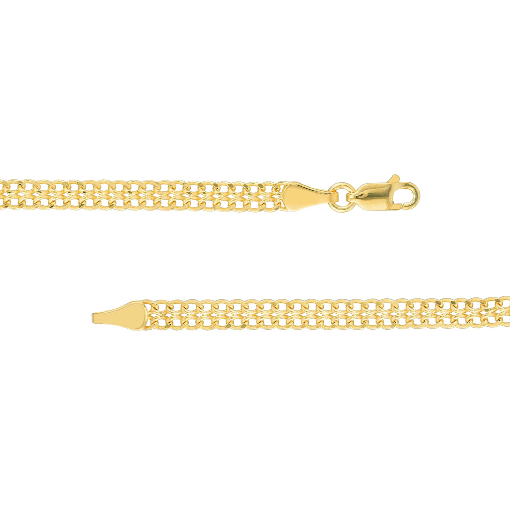 14K Yellow Gold Diamond Cut Chain Necklace O258