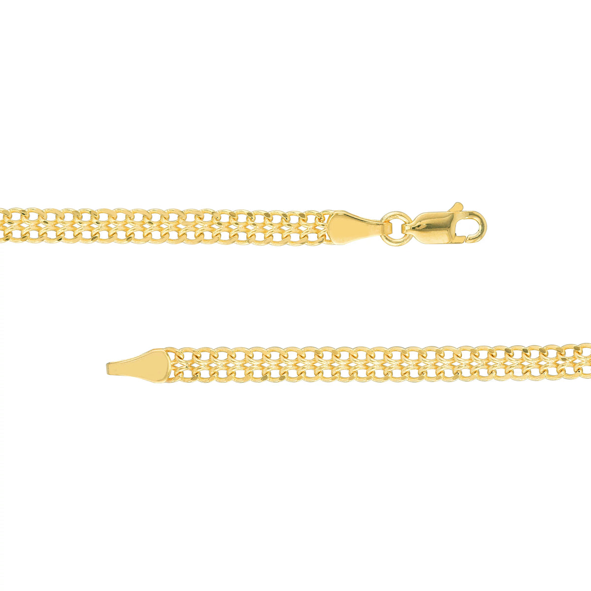 14K Yellow Gold Diamond Cut Chain Necklace O258