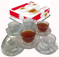 Glass 12 Piece Cup & Saucer Set Z806