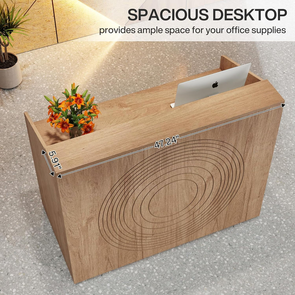 47 Inch Reception Desk with Open Shelves P39372