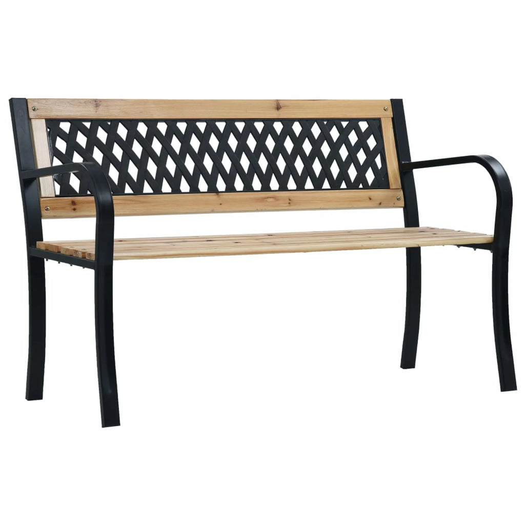 Wood and Plastic Garden Bench with Steel Frame M43702