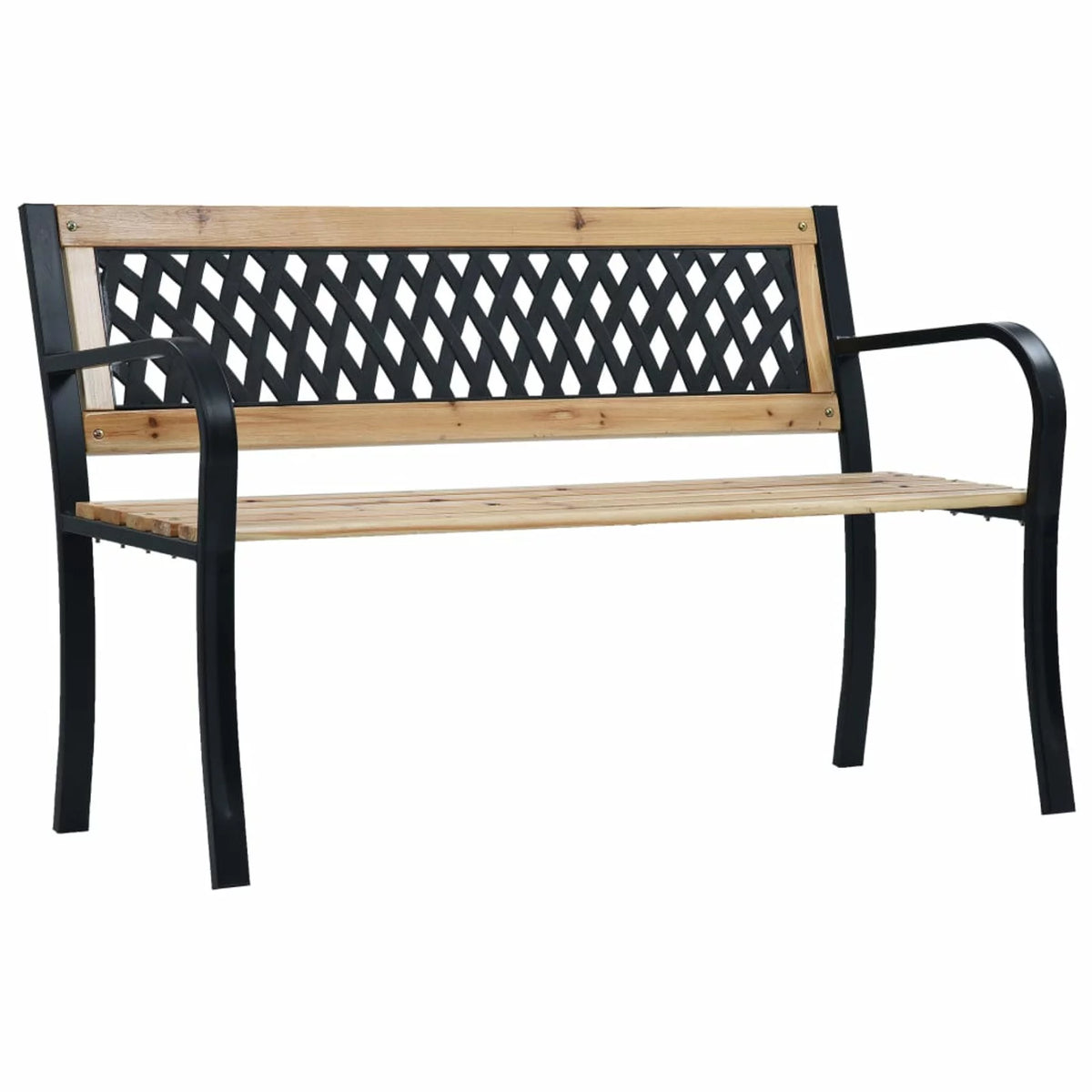 Wood and Plastic Garden Bench with Steel Frame M43702