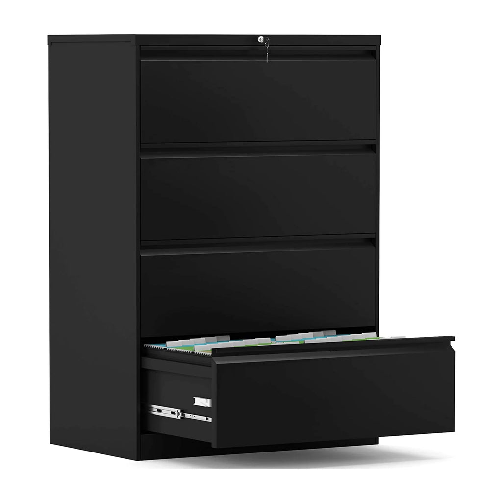 4 Drawer Black File Cabinet with Lock I5138