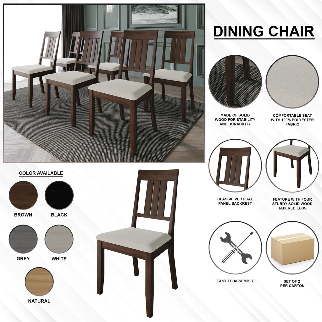 White Wooden Dining Chair Set of 2 P300669