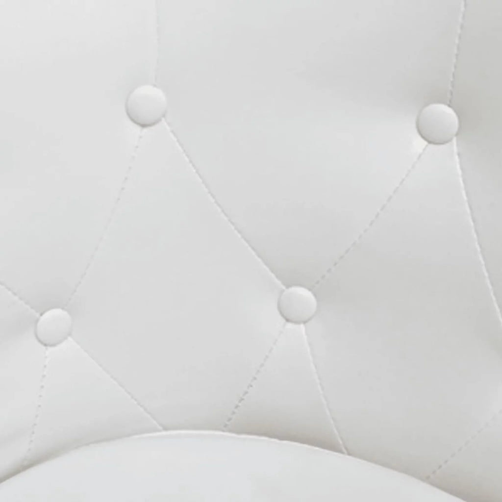 White Faux Leather Tub Chair with Footstool E364