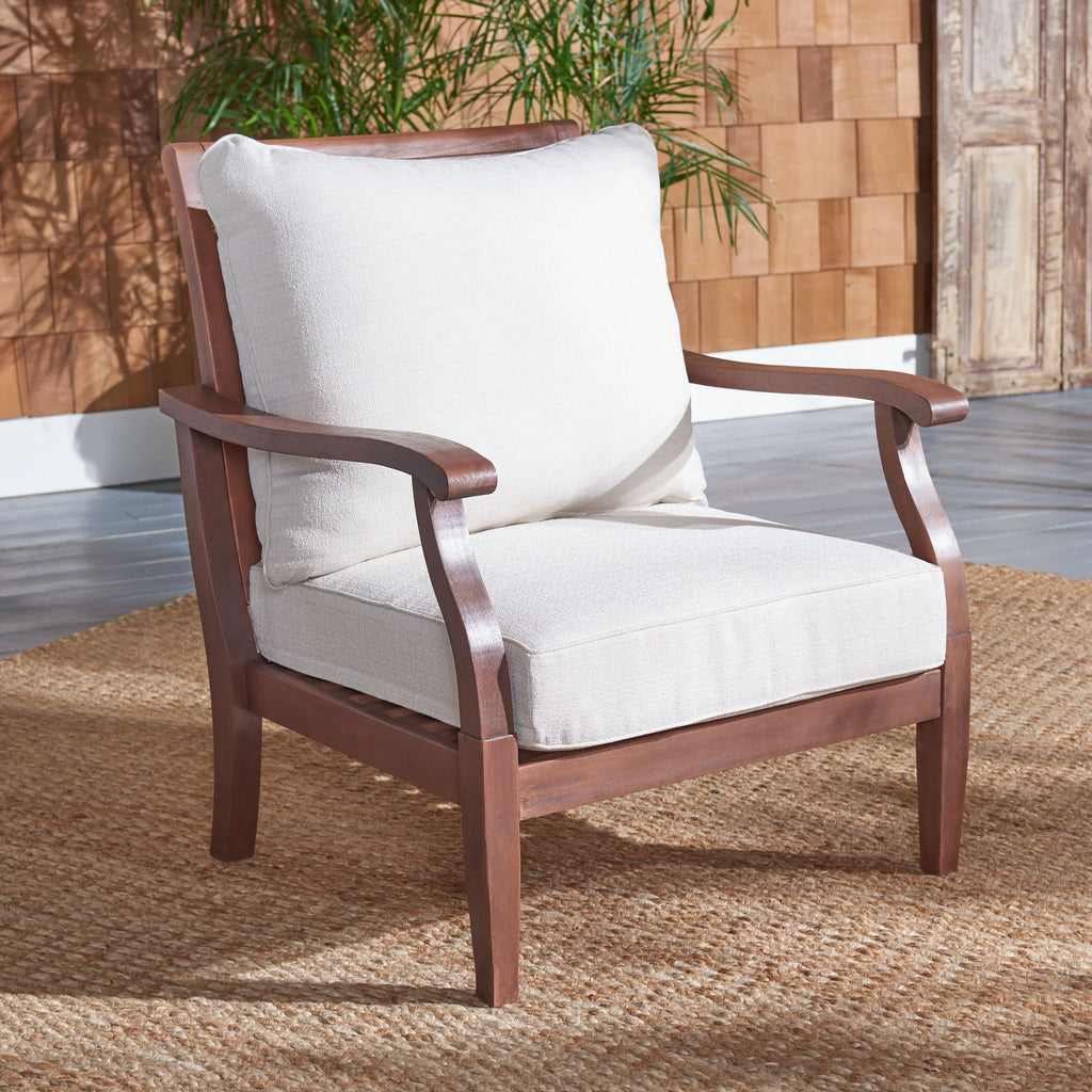 Natural Beige Eucalyptus Wood Accent Chair N34693