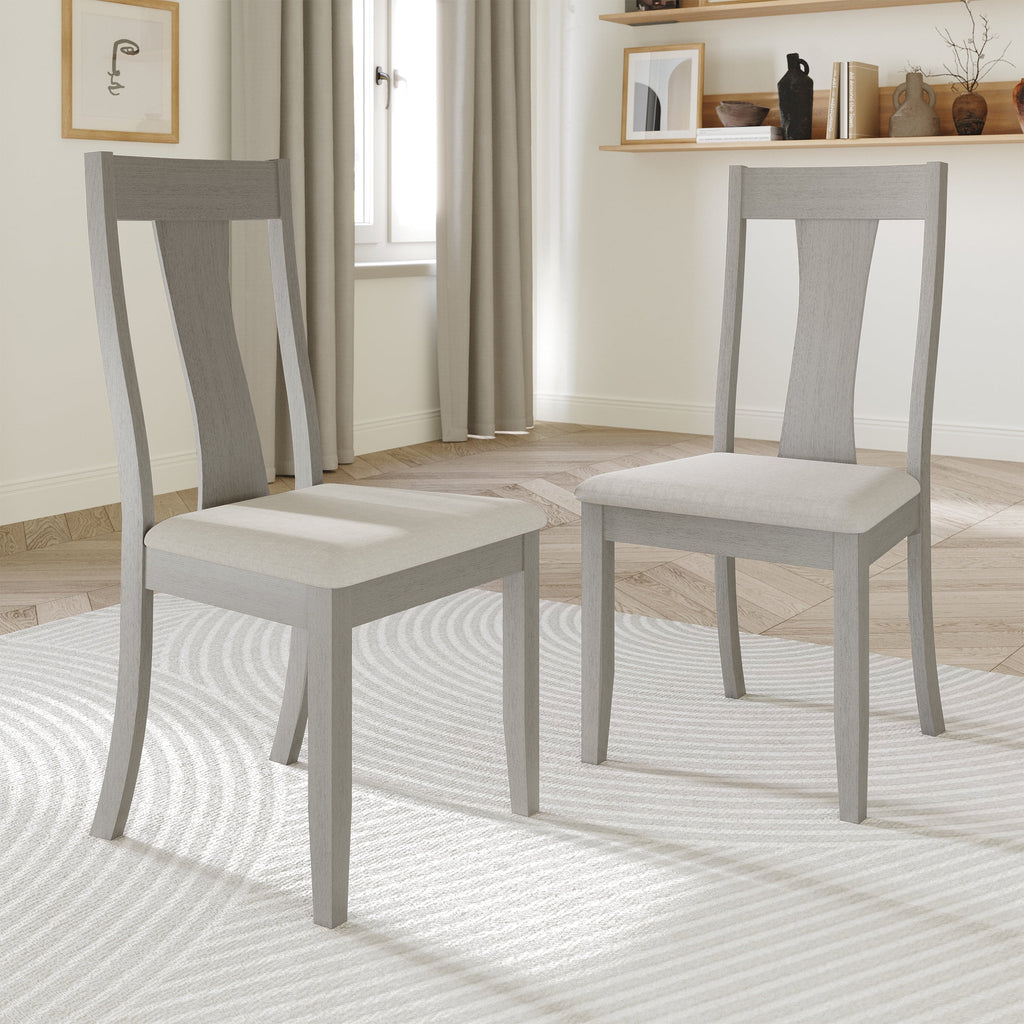 Minimalist Wooden Dining Chair Set of 2 White Y23361