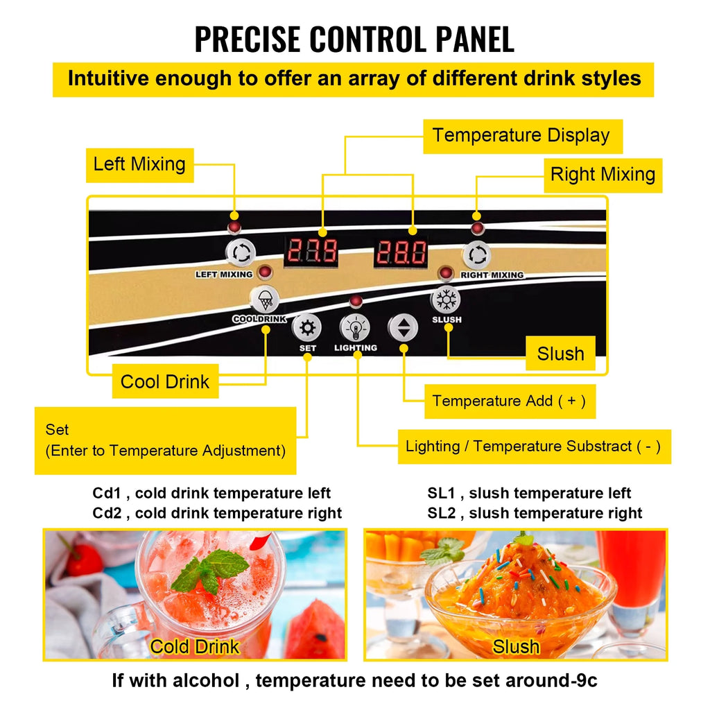 30L 1000W Stainless Steel Slushy Machine U6057