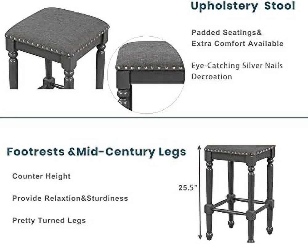 5-Piece Wood Console Table Set with 4 Stools L779