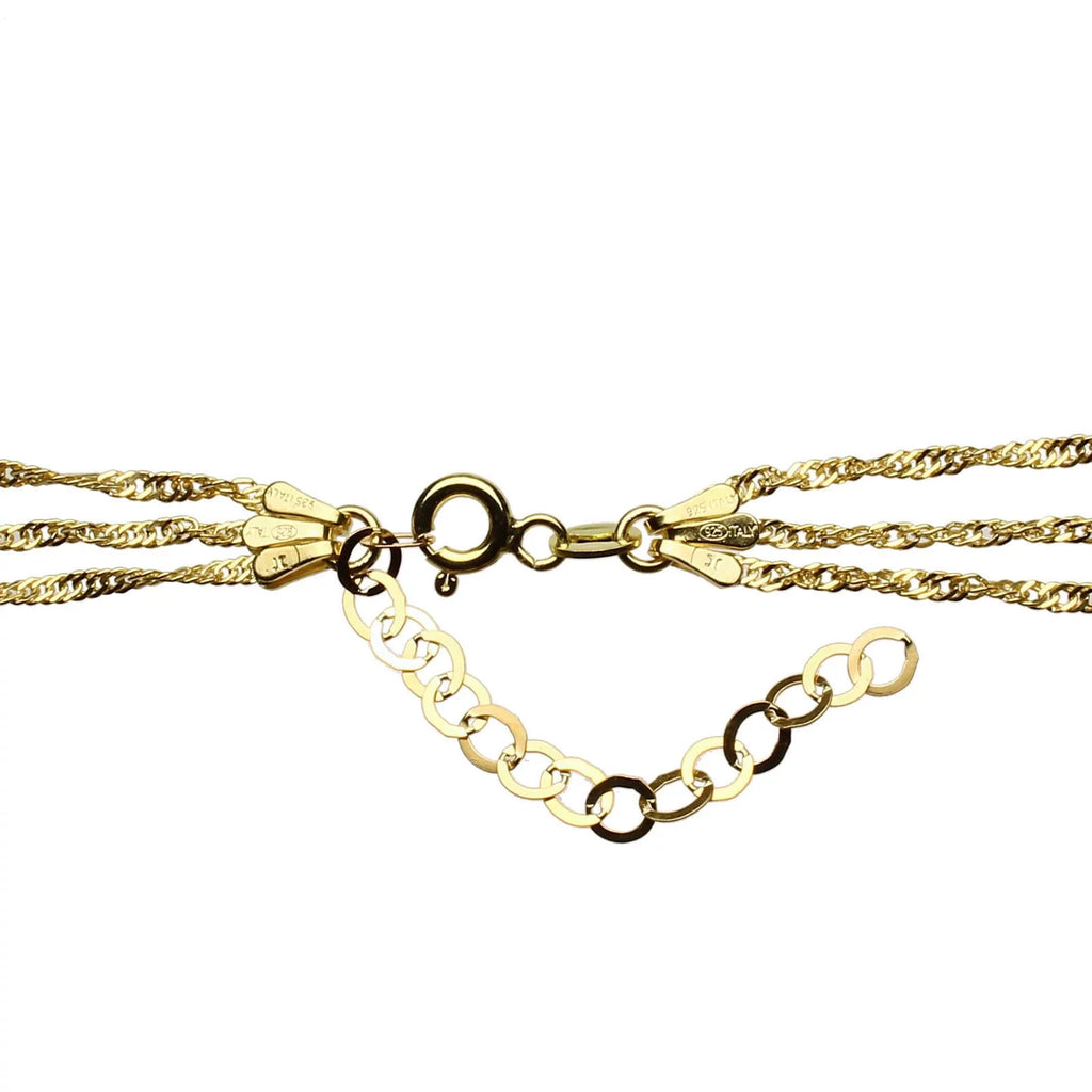 Sterling Silver Multi-Strand Gold-Flashed Chain Necklace W53929