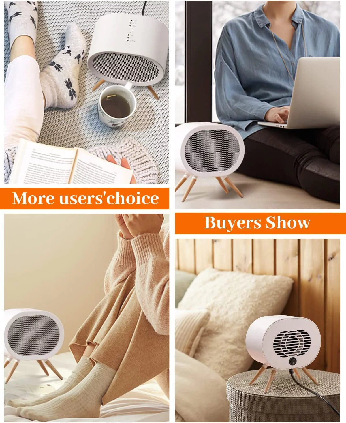 1000W PTC Ceramic Electric Space Heater White Z6713