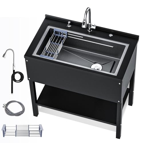 24" Stainless Steel Freestanding Utility Sink with Faucet X726703