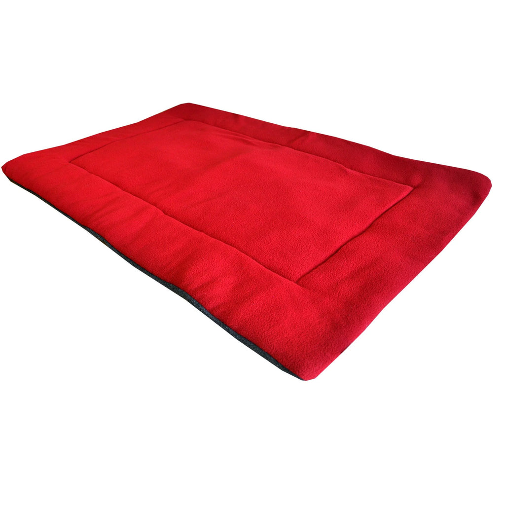 Soft Fleece Dog Crate Mat Washable Dog Bed Maroon XL U58118
