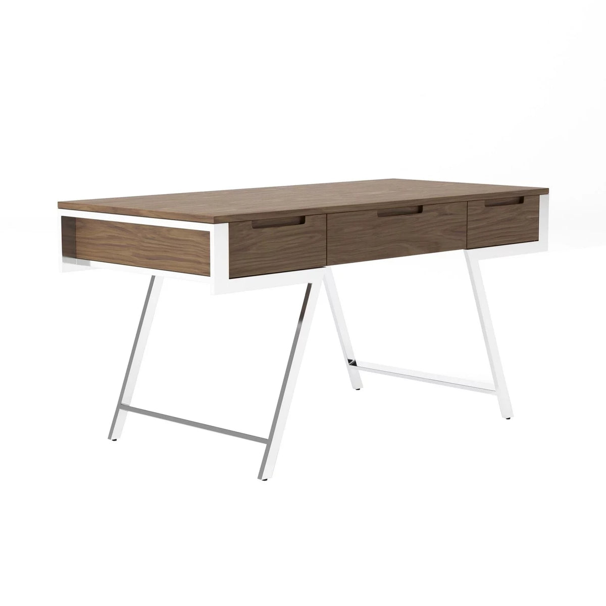 63 Inch Office Desk with 3 Drawers and Stainless Steel Legs K888593
