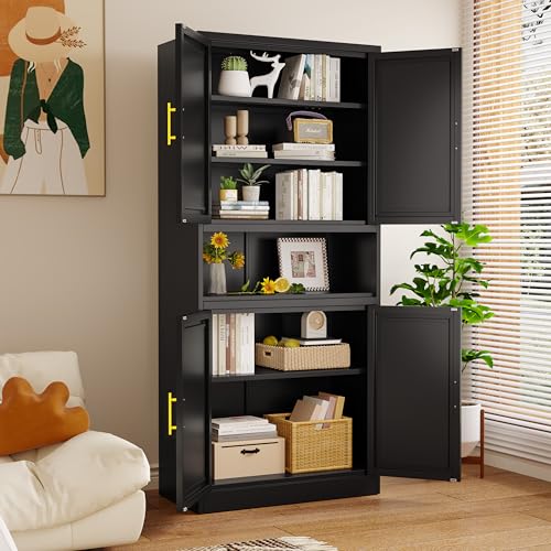 Tall Narrow Storage Cabinet 4 Adjustable Shelves Green H66773