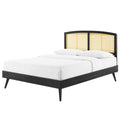 Black Wood Full Size Platform Bed Frame K432683