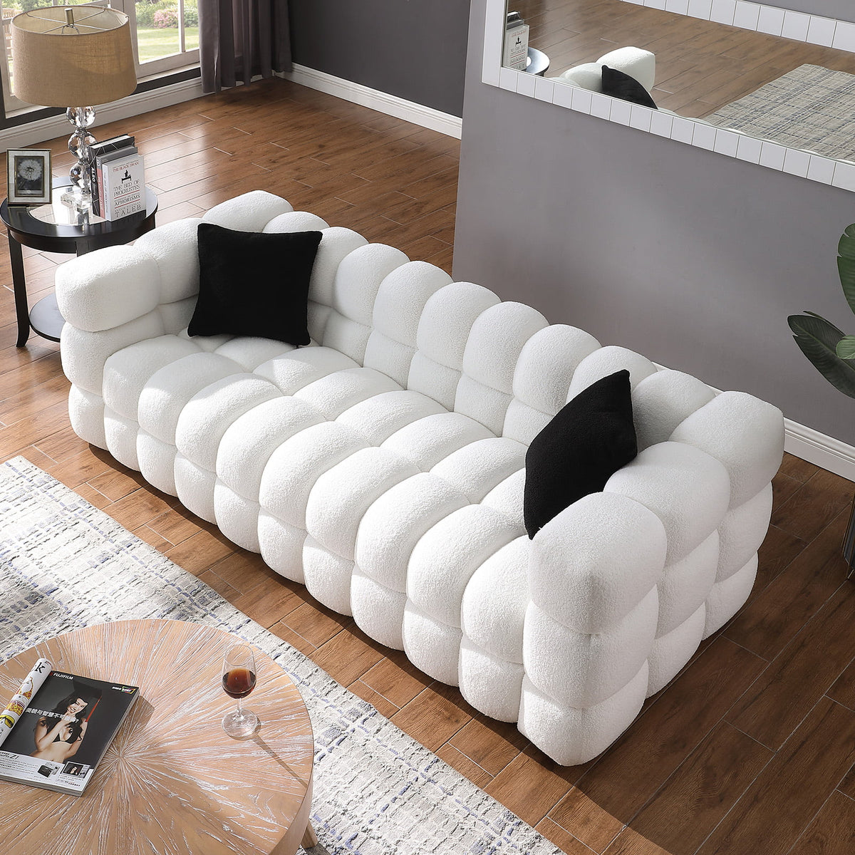 White 3+2 Sofa Set G1328