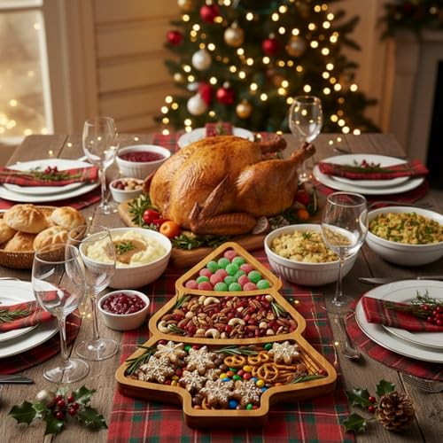 Christmas Tree Serving Tray Charcuterie Board 11.42 x 10.43 Inches T9956
