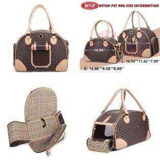 Fashion Pu Leather Dog Carrier Handbag Purse Cat Tote Bag I14587