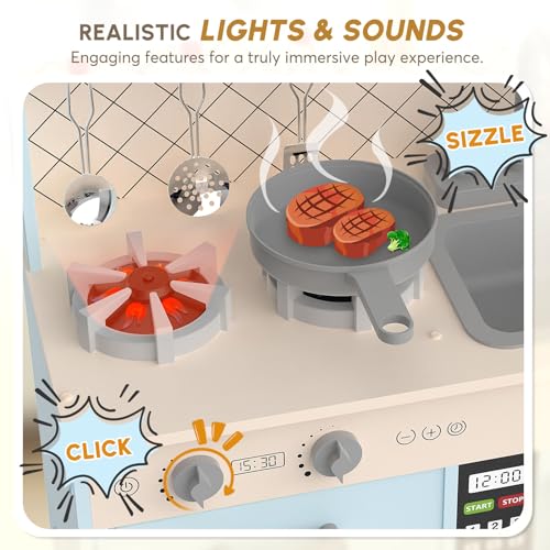 Wooden Play Kitchen with Lights & Sounds A10315