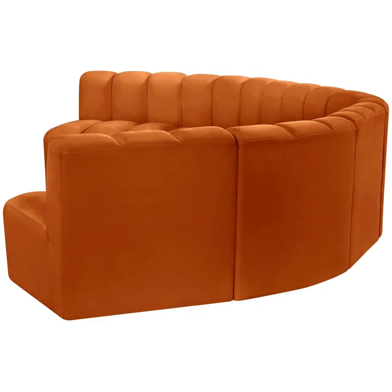 Cognac Velvet Modular Sofa H463