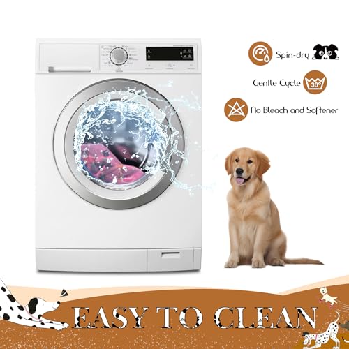 Elastic Edged Washable Round Dog Bed Cover with Christmas Pattern O205
