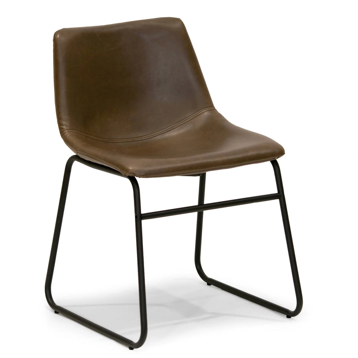 Dark Brown Faux Leather Dining Chairs Set of 2 K75887