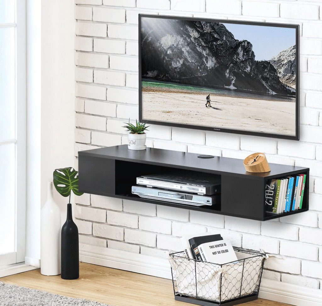 Black Wall Mounted Floating TV Stand E57416