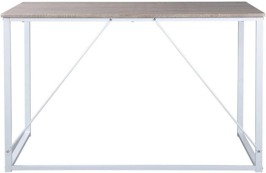 47.2 Inch Light Brown and White Computer Desk with Metal Frame W846