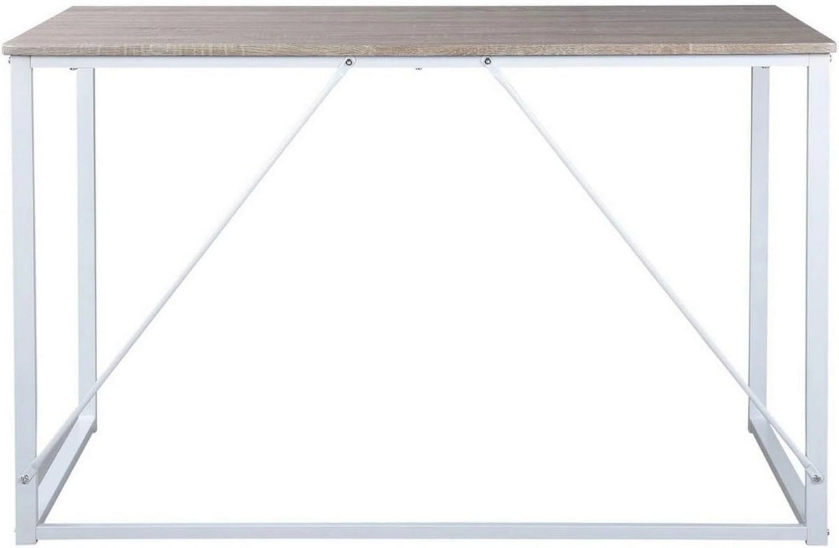 47.2 Inch Light Brown and White Computer Desk with Metal Frame W846