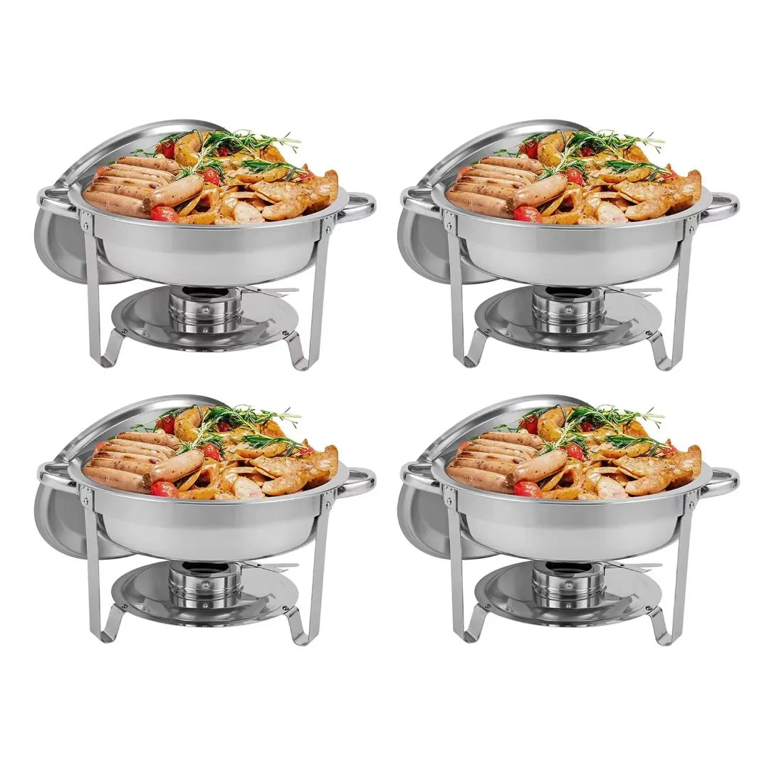 4 Packs Stainless Steel Chafing Dishes 5QT B1025
