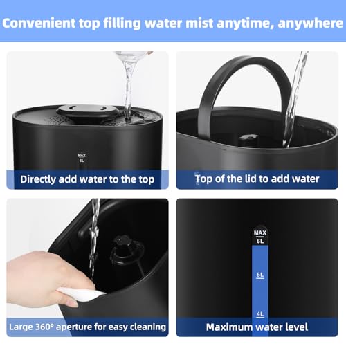 6L Cool and Warm Humidifiers Black H6234