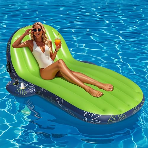 Inflatable Pool Lounger Float with Cup Holder C205218