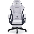 Beige Fabric Ergonomic Gaming Chair with Footrest X497087
