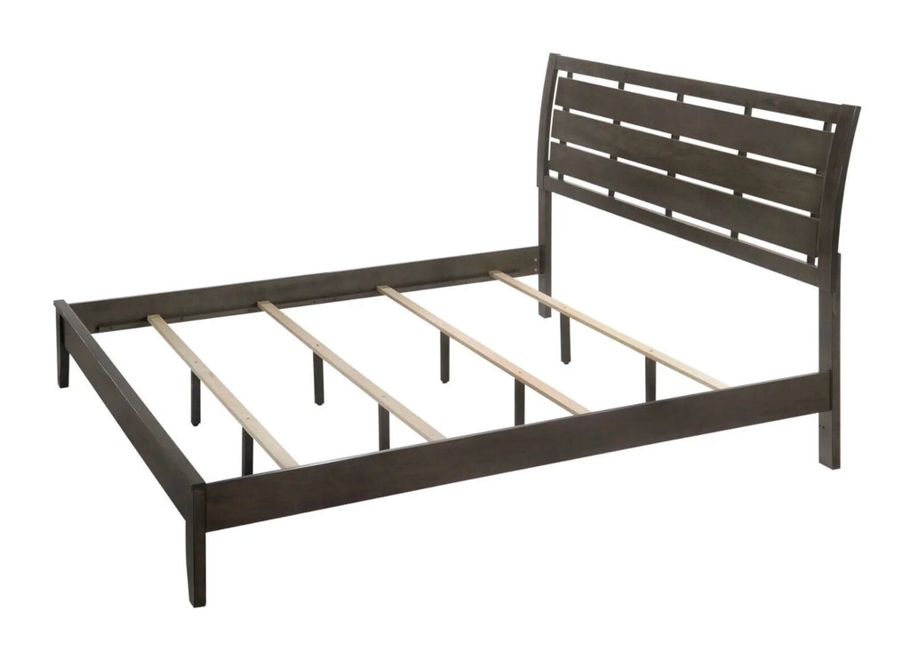 King Size Wood Panel Bed Gray S115