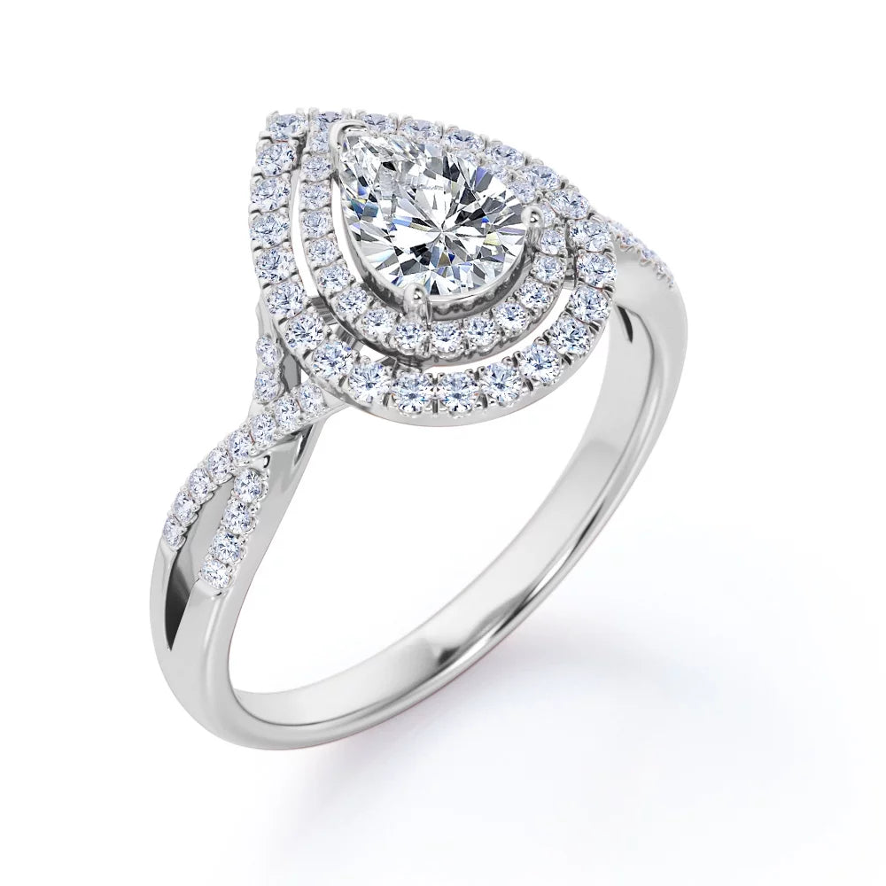 1.75 Carat Pear Shape Moissanite Engagement Ring U308356