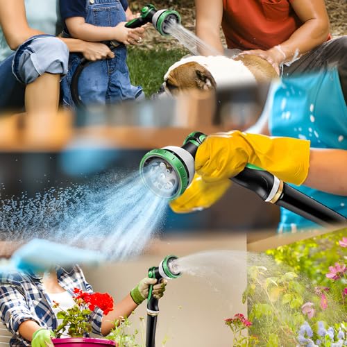 100 ft Flexible Tangle Free Garden Hose with 10 Function Nozzle H81476