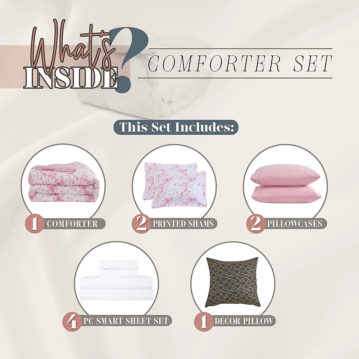 10 Pc Tie-Dye Queen Comforter Set A566