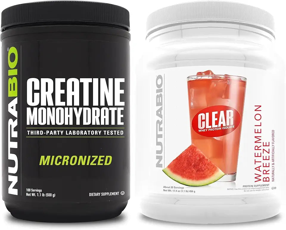 Unflavored Creatine Monohydrate and Watermelon Clear Whey Protein Isolate F160