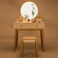 White Vanity Set with Touch Screen Mirror and 4 Sliding Drawers J950687