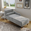 Grey Velvet Chaise Lounge D857