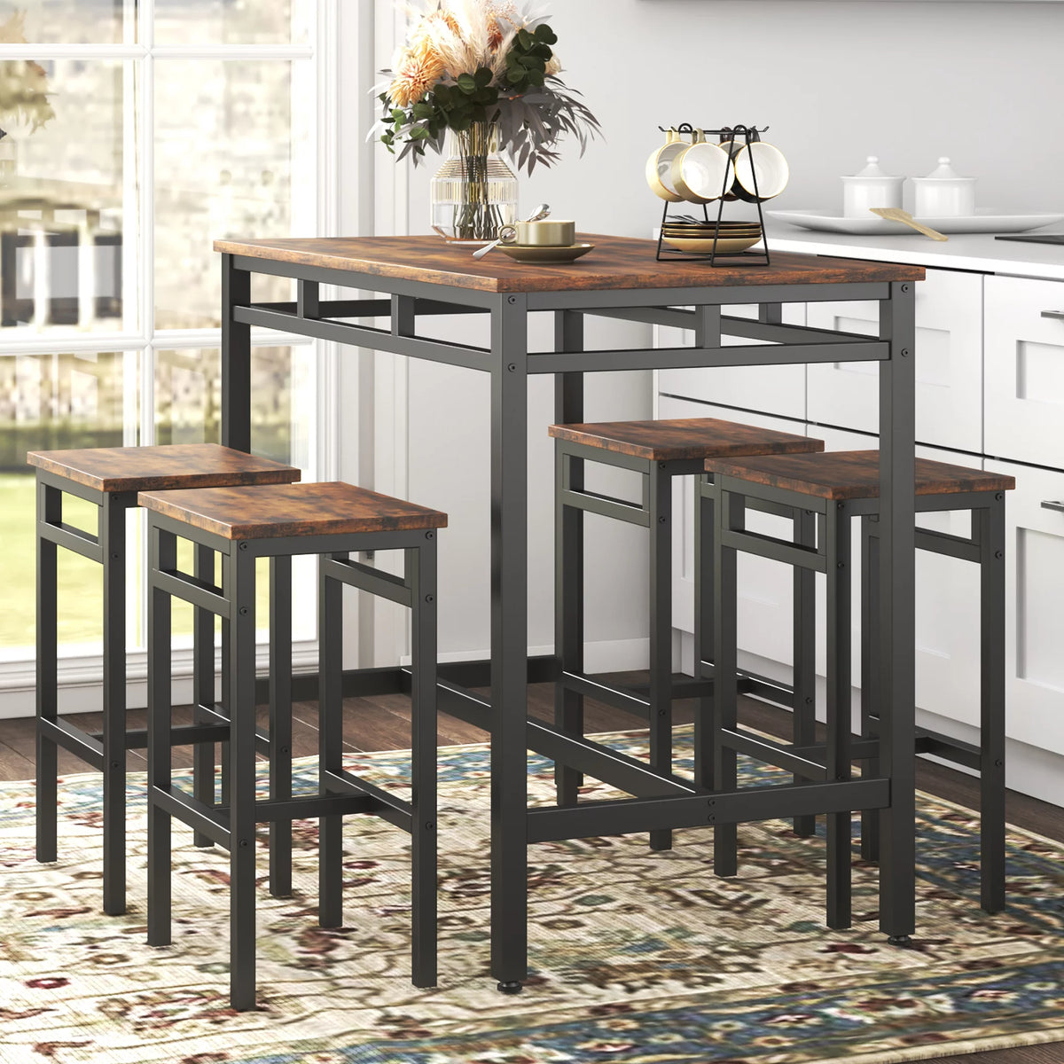 5 Piece Bar Table Set with 4 Stools M710018