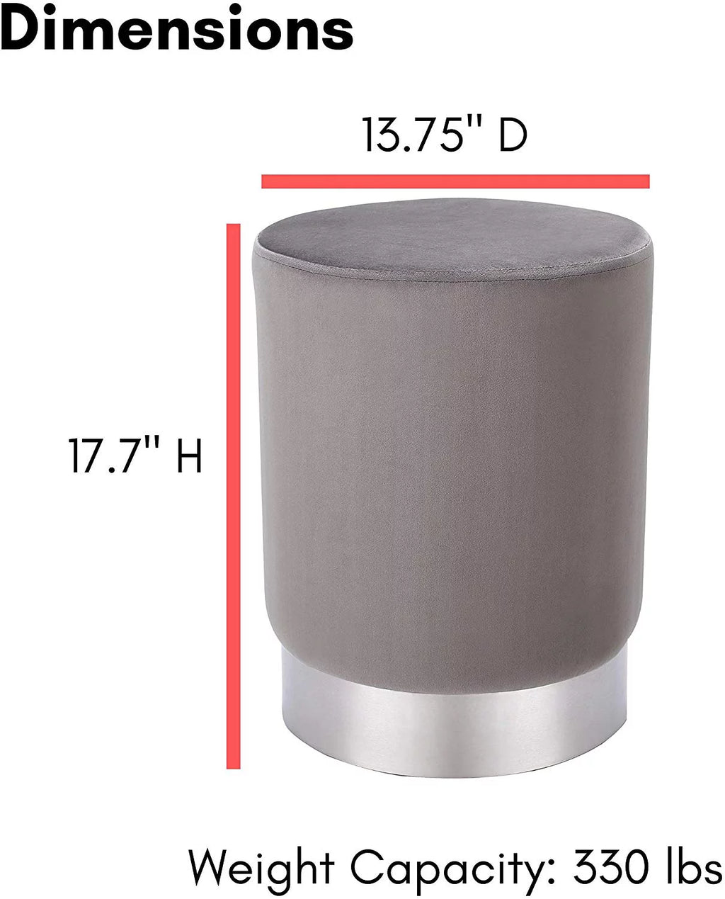 Round Velvet Ottoman Foot Stool U934550