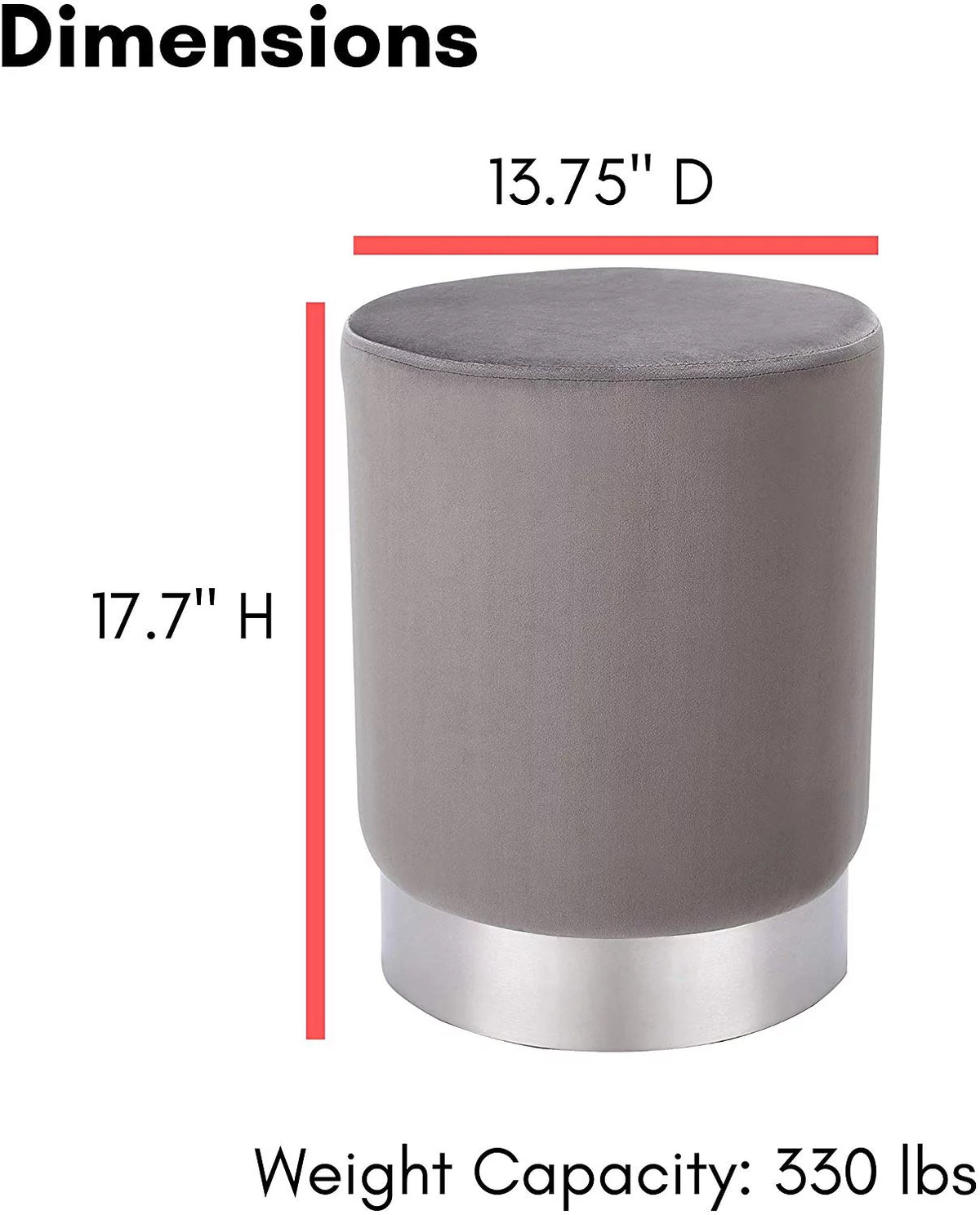 Round Velvet Ottoman Foot Stool U934550