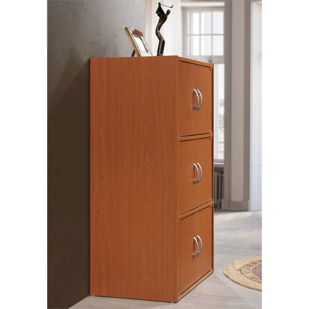 3 Shelf 6 Door Bookcase in Cherry F342060