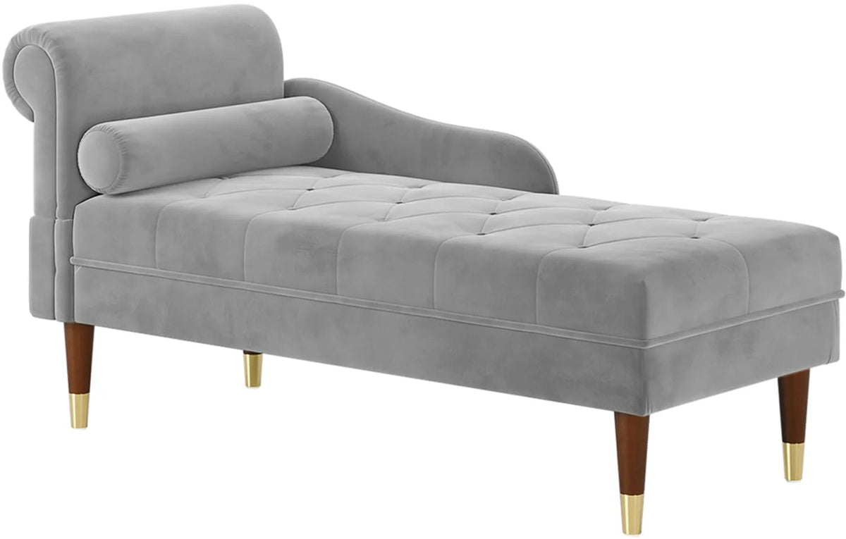 Grey Velvet Chaise Lounge D857