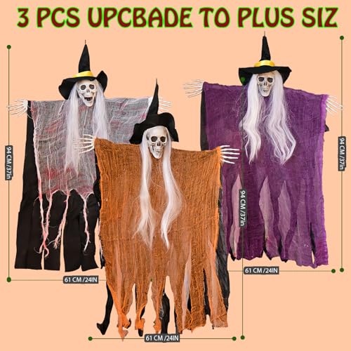 3 Pack Skeleton Ghosts Hanging Halloween Decorations Y56076